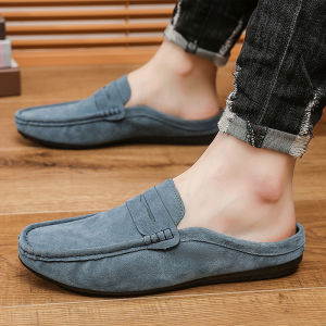 รองเท้าแตะลําลองระบายอากาศสําหรับผู้ชายที่มีส้นแบนออกแบบกันลื่นพื้นนุ่มเหมาะสําหรับการขับขี่ทํางานและการใช้งานกลางแจ้ง