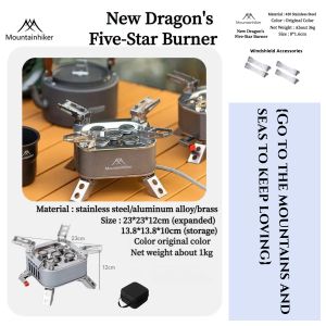Mountainhiker | MOUNTAINHIKER 15800W 19800W Upgrade Outdoor Camping Tourist Burner Gas Stove Cookware Portable Furnace Picnic Barbecue Burner