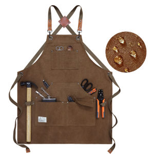 Thicken Waterproof Canvas  Woodworking Apron Cooking Men Chef Waiter Cafe Shop Barbecue Barber Bib Kitchen Accessories