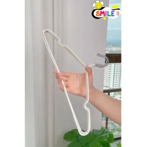 Smile😊พร้อมส่ง💯 ไม้แขวนเสื้อ ไม้แขวนเสื้อสแตนเลสเคลือบซิลิโคน ขนาด 40 cm. ไม้แขวนผ้า ไม้แขวน