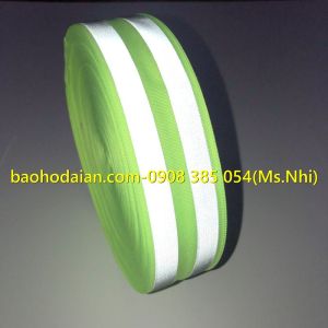 Cuộn phản quang vải 2 sọc phản quang xám poly bản 5cm dài 100m