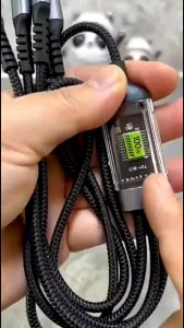 Kabel Data Fast Charging 3 in 1 Kabel Lightning Micro USB Type C IOS 3A Black For Android IOS Type-c