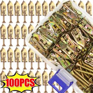 100/10sets Self Drilling Drywall Anchors Expansion Screws Cavity Plugs for Gypsum Board Home DIY Fixing Hanging Picture Frames