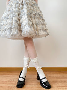 โลลิต้า สไตล์ ลูกไม้ ปมผีเสื้อ ถุงเท้าถึงกลางน่อง ถุงเท้าเด็กผู้หญิง ฤดูใบไม้ผลิ ฤดูร้อน ถุงน่อง Jk Hollow Out ดีไซน์ ระบายอากาศได้ดี ถุงเท้าสบาย