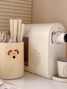 Rak Pisau Sendok Garpu Putar 360° Karakter Lucu Estetik Organizer Alat Makan Dapur Minimalis