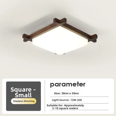 XISHANGJIAXI | Walnut Colored Neo Chinese Solid Wood Ceiling Light