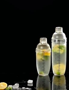 High Quality Scheck Cup Acrylic Milk Tea Shaker With Scale Cocktail Juice Shaker Mixer Bar Party Supplies