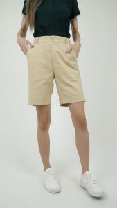 Forest Ladies 17/18" Stretchable Cotton Linen Elastic Waist Women Bermuda Shorts Pants | Seluar Perempuan - 860151