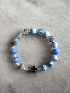 Gelang Rosario Batu Alam Agate Rounded 8mm