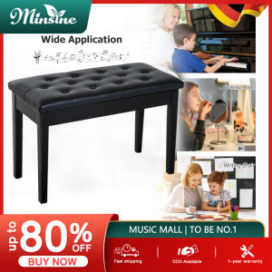 Piano Bench with Padded Cushion and Music Book Storage CompartmentPU Leather Padded Keyboard Seat