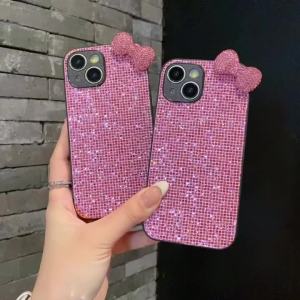 Cute 3D Glitter Diamond Bow Case For Samsung Galaxy A14 A15 A16 A35 A36 A55 S25 S24 S23 Plus FE Ultra Shockproof Soft Cover