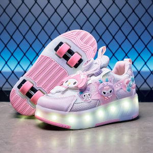 KUOBURENSHENG | Breathable Glowing Shoes for Girls with Wheels