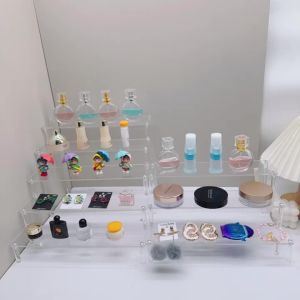 Giá Đỡ Trưng Bày Acrylic Trong Suốt Lớn Giá Để Nước Hoa Kệ Nhựa Thân Thiện Với Môi Trường Để Đựng Thực Phẩm Sử Dụng Trên Bàn Nhiều Tầng