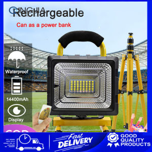 400W Super Bright Flood Light Spot Light LED Rechargeable Portable Emergency Light With Remote Outdoor Work Light Camping Tent Light Fishing Construction Blackout Lamp Market Light Street Lamp Landscape Lighting