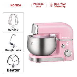 KONKA | Konka Chef Machine Home Use Small Automatic Desktop Mixer Multifunctional Dough Kneader Milk Foam Egg Beater KM-991 Stainless Steel Bowl