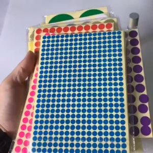 UMI 1 Sheet Round Circle Bulat Dot Self Adhesive Color Label Remark Code Gift Packaging Colour Sticker Assorted Size