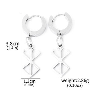 Japanese Anime Berserk logo Brand of Sacrifice Earrings Pendant Black Swordsman Guts Metal Cosplay Toys Jewelry Gifts