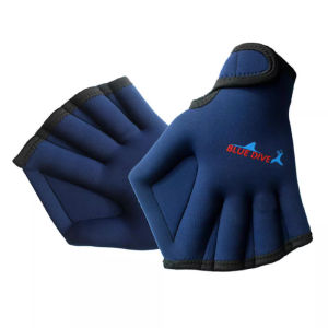 Fingertip Exposure Duck Paddle Design Swimming Training Gloves