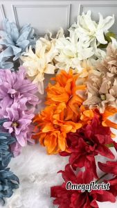 ￼Bunga Dahlia Tangkai Panjang Cabang 3 artificial Bunga Imitasi kain untuk Hiasan dekorasi rumah cafe kamar dan wedding atau dekorasi pelaminan Import artificial palsu kain premium termurah