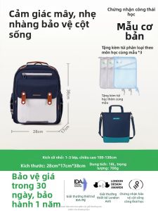 Balo Chống Nước Bảo Vệ Cột Sống Nhẹ Cho Học Sinh Tiểu Học
