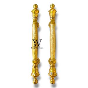 Handle Pintu Rumah Kuningan Antik Motif Nanas Ukir Gold 44 cm