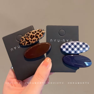 Elegant Leopard Print Hair Clips Womens Forehead Bangs Duckbill Side Hair Accessories Hair Barrettes Edge Clips Stylish Hair Accessories