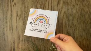 Thiệp tình yêu Valentine tỏ tình SDstationery Nắng Mưa hình mây cầu vòng dễ thương vuông 12x12 cm