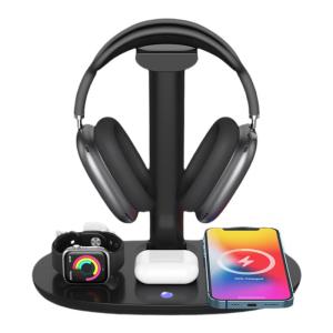 Earise | AirPods Max Stand Headset Computer Hook Holder Aluminum Alloy Multi-Function Three-In-One Wireless Charger Base For Apple Phone Watch