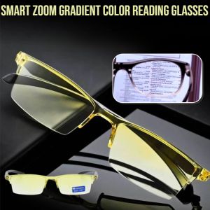 Smart Zoom Gradient Color Reading Glasses Super Light Eyeglasses Presbyopia Glasses Anti-Blue Light