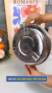 Vỉ Hấp Inox 304 Kèm Đế Tháo Rời Có Tay Cầm Chống Rổ Hấp Bằng Thép Không Gỉ