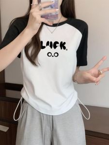 เสื้อยืดคอกลมแขนสั้นผ้าฝ้ายหลวมสำหรับผู้หญิงในช่วงฤดูร้อน ทรงหลวม เสื้อเชิ้ตทรงเข้ารูป แขนยาว คอตตอนแท้ ระบายอากาศได้ดี