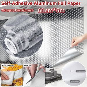 Thickened Waterproof Self-Adhesive Wallpaper Aluminum Foil Paste Kitchen Oil-Proof Paper Cabinet Stove Anti-Scalding Decorative Sticker