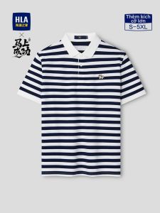 HLA | Áo Polo Sọc Tay Ngắn Năm Ngựa