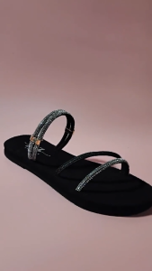 Ando berliana sendal tali wanita selop mutiara sandal cewek terbaru slop kekinian casual 36-40