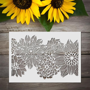 1PC A4 Flower Stencil Floral Pattern Template Geometric Layering Design for DIY Painting Wall Art Scrapbooking Decor