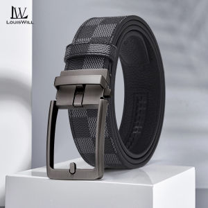 LouisWill Fashion Men’s Belt PU Leather Belt Business Leisure Belt 120CM Automatic Buckle Belt Waistband Youth Sports Pant Belt Stylish Simple Nice Waistband Durable Belt