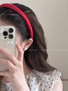 Elegant Red Retro Hairband Fashionable High Hairline Pressed Hair Washing Face Headband Simple Versatile Hair Accessory
