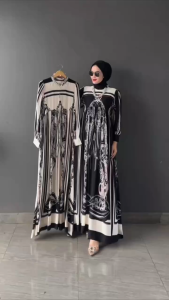Wayang Set Tunik - One Set Wanita Kekinian Rayon Premium Setelan Wanita Celana Kulot OOTD LD 110 cm