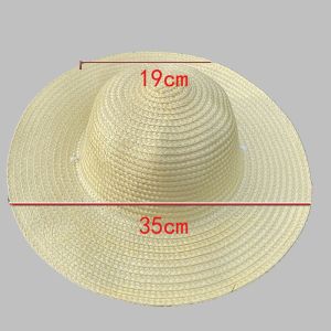 หมวกไหมพรมปีกกว้างพลาสติก หมวกท่องนาข้างนอก หมวกปีกกว้างสำหรับงาน DIY ตกแต่งด้วยลายการ์ตูน หมวกฤดูร้อนสำหรับผู้ชาย