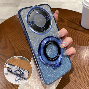 เคสโทรศัพท์ซิลิโคนโปร่งใส HONORX Huawei Honor 70X แบบครอบเต็ม ป้องกันการตกหล่น พร้อมขาตั้ง สำหรับผู้ชายและผู้หญิง