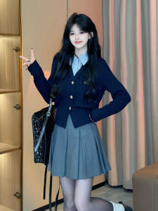 Autumn and Winter Preppy Style Fancy Wear Small Knitting Cardigan Outwear Womens Top Wear a Set of Sweater