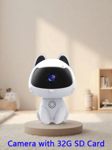 Wifi Camera Indoor V380 Animal Cat Shape HD 1080P Two-way Audio Smart Night Vision Baby Monitor Home Surveillance Cute Cam