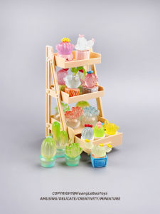 Glowing Miniature Succulent Plant Model Creative Glowing Ornaments Cute Potted Cactus Toy Blind Bag Home Living Scene Decoration