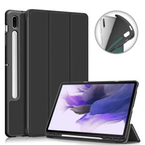 Samsung Tab S8 Ultra 14.6 2022 Flip Case Magnetic Trifold Casing With Slot Pen Cover Soft Material Kesing Skin Pelindung Tablet Standing Mode