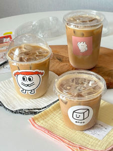 Coffee Cup Disposable Lemon Milky Tea Cup U-Shaped Plastic Cold Drink with Lid High Transparent Outer Drink Takeaway Cup
