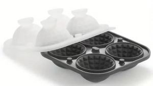 3D Silicone Crystal Spherical Ice Cube Mold With Funnel Mold Spherical Silicone Ice Cube Mold for Cocktail Whiskey Drink Brandy