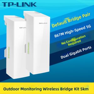 High Power Outdoor Wireless Bridge Dual Gigabit Ports 5KM Range PoE 12V DC