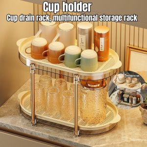 【SG Stock】Cup Holder Storage Holder Tray Draining Rack Cup Holder Storage Drainage Rack Fruit tray rack Cosmetic storage