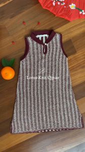 LEWIS EMMA - Lotus Knit Dress Qipao (6 Bulan-14 Tahun) Dress Knit Anak & Bayi Perempuan / Baju Rajut Terusan Tanpa Lengan