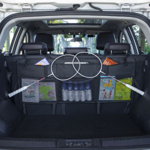 Car Trunk Hanging Storage Bag Net Bag Bag Rear Row Seat Back Storage Car Tail Box Hanging Fishing Rod Umbrella Stand